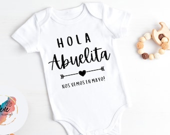 Hola Abuelita Spanish Pregnancy Announcement Bodysuit & Gift Box