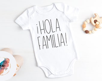 Hola Familia! Spanish Pregnancy Announcement Bodysuit & Gift Box