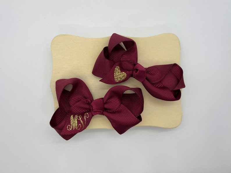 Gift for Girls Girls Personalized small bows Toddler girl bow Christmas gift Personalized bow Girls monogramed small bow