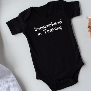 Sneakerhead In Training Baby Custom Bodysuit |Sneaker lover Baby Black Bodysuit| Personalized Baby shower gift | Sneakerhead T-Shirt