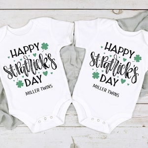 Happy St. Patricks Day Onesie |Set of Two Onesies| Baby Onesie | Personalized Onesie| Newborn Personalized Gift | Set of Two