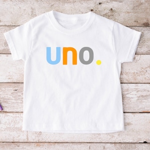 Uno First Birthday Baby Shirt: Spanish Milestone Tee