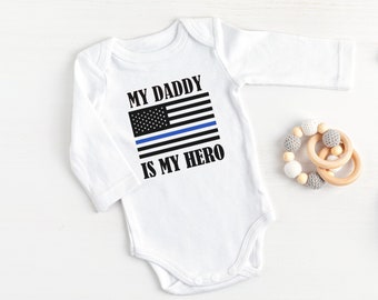 Blue Thin Line Love Police Wife Newborn Infant Toddler Baby Girls Boys Bodysuit Short Sleeve 0-24 MonthsBlack Blue Thin Line Love Police Wife Newborn Infant Toddler Baby Girls Boys Bodysuit Short Sleeve 0-24 MonthsBlack