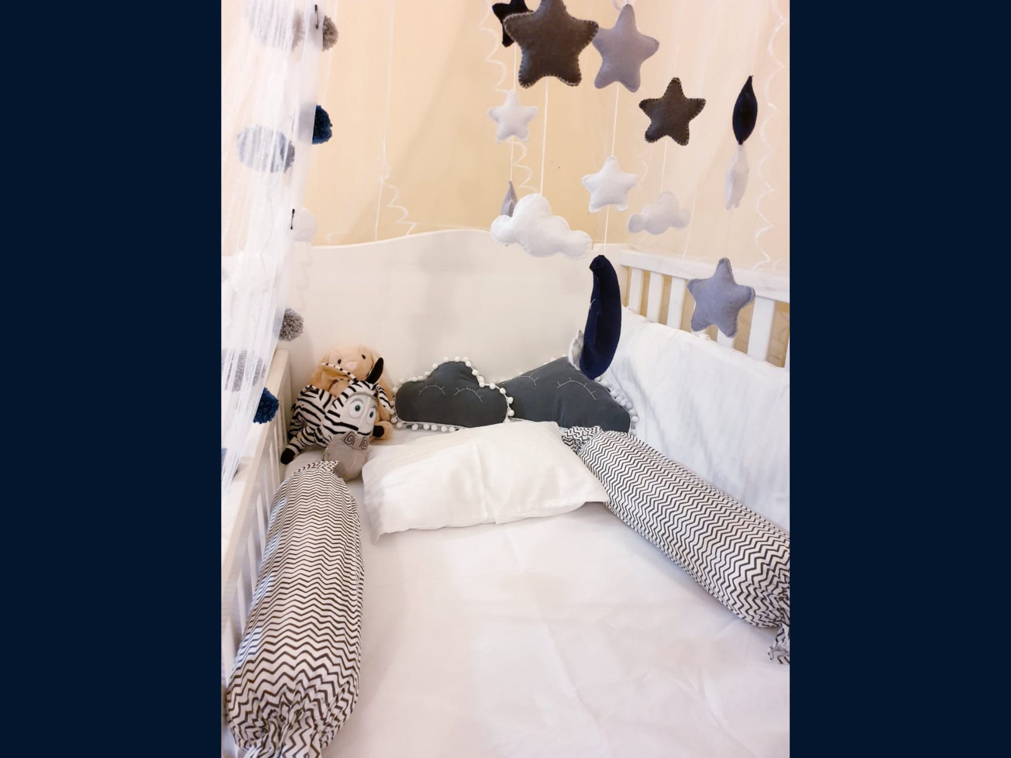 Baby Mobile Nursery Felted Night Sky Themed Cot Mobiles For Etsy