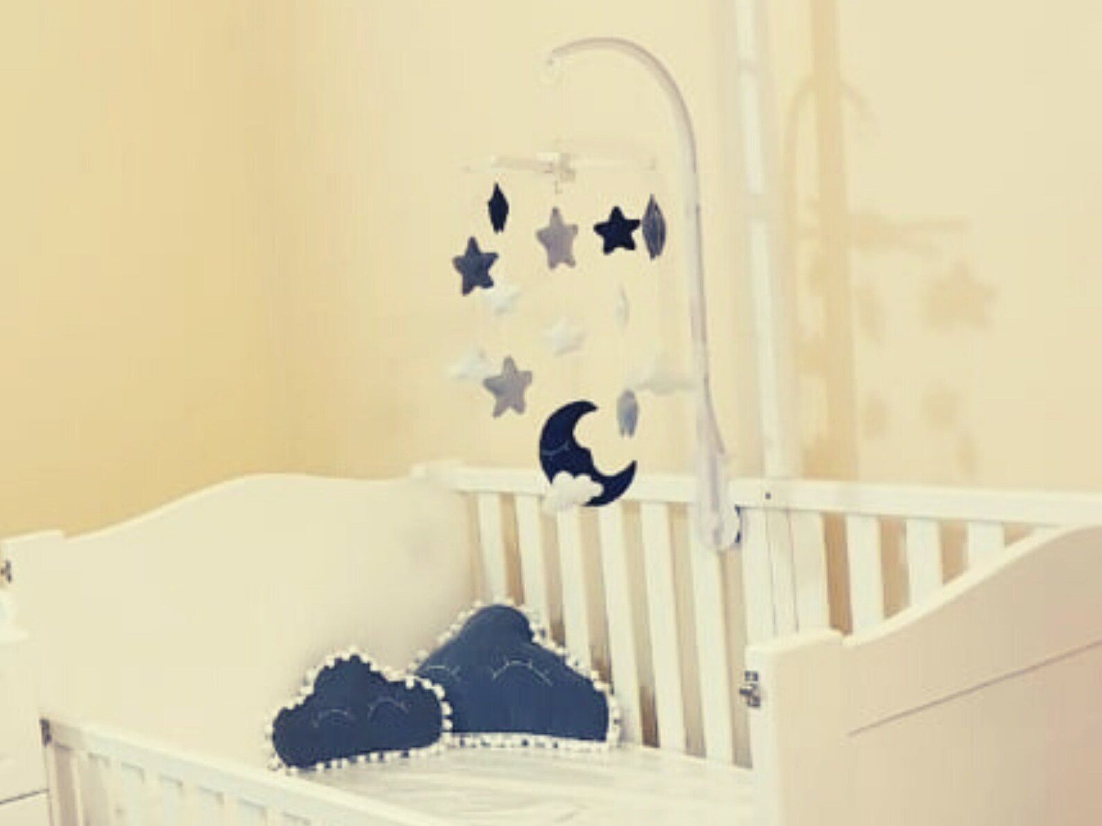 Baby Mobile Nursery Felted Night Sky Themed Cot Mobiles For Etsy