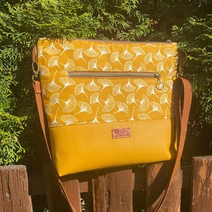 Shoulder bag “Ellen” No. 3/ Shoulder bag/ Ginkgo leaves/ Cross body bag/ Shopping bag/ handmade/