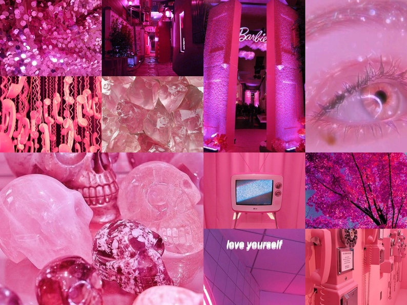 Hot Bright Neon Pink Aesthetic Girl Power digital download Etsy