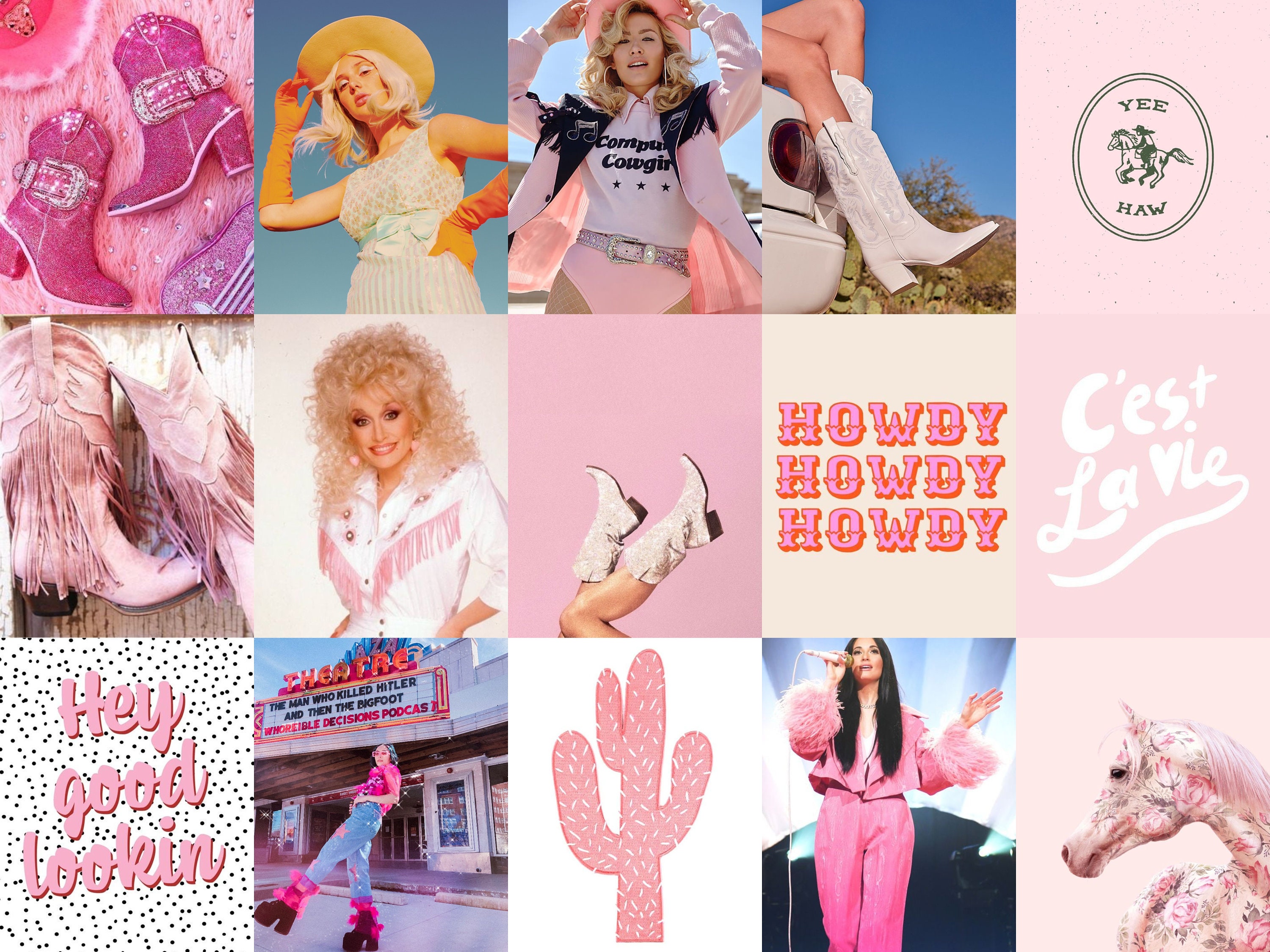 Glamour pink western girl/Cowgirl Country girl Space Cowgirl Etsy