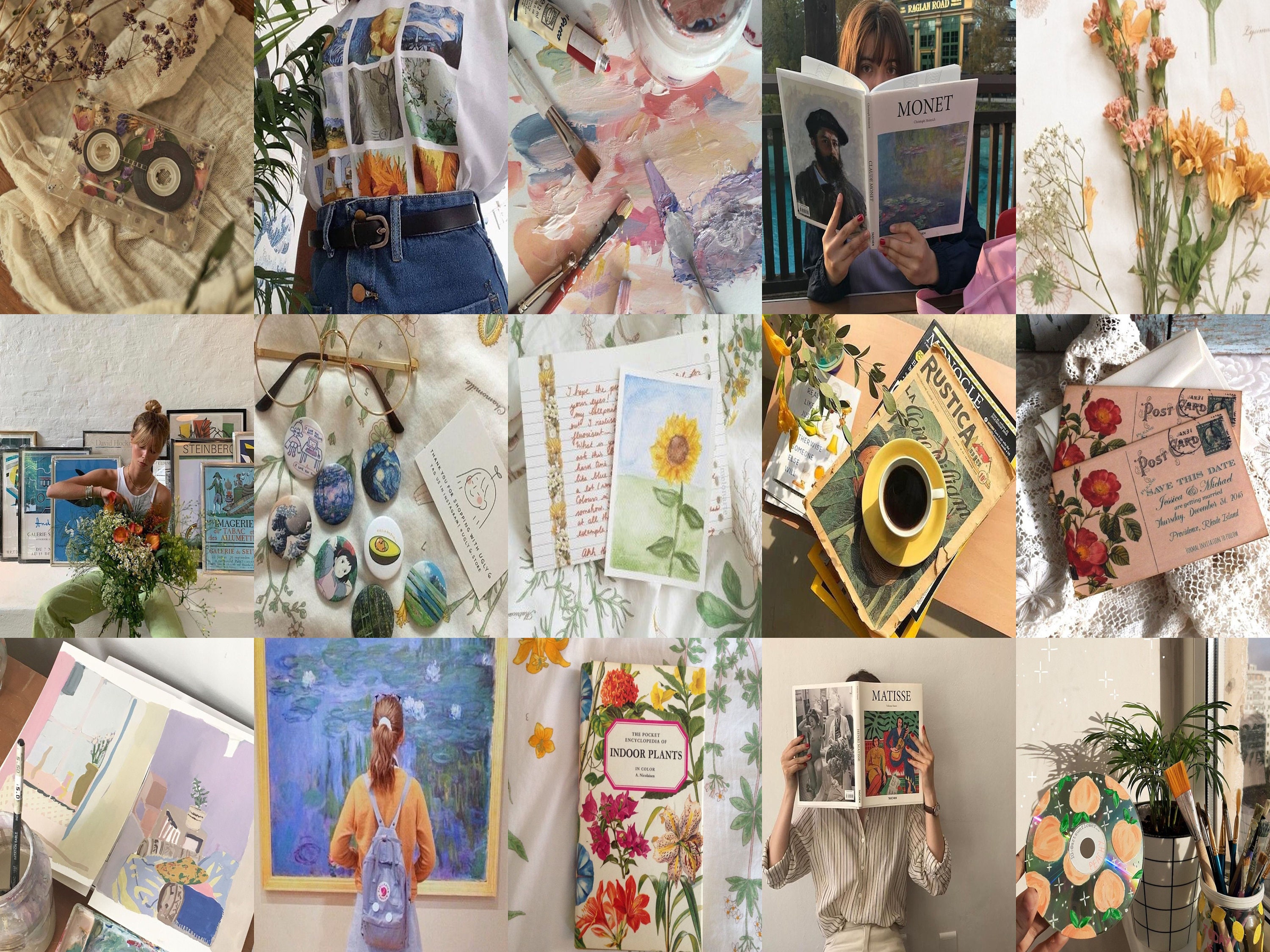 Art Hoe Aesthetic Famous Painting And Sunflower Vibes Digital Download Photo Collage Kit Bedroom Decor Art Hoe Aesthetic Famous Painting And Sunflower Vibes Digital Download Photo Collage Kit Bedroom Decor