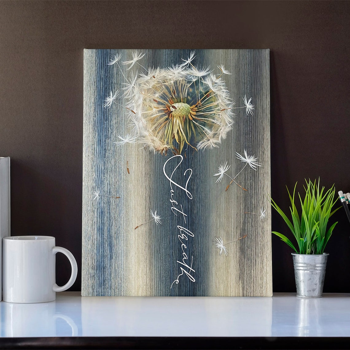 Dandelion Canvas Dandelion Canvas Art Just Breathe Canvas Etsy