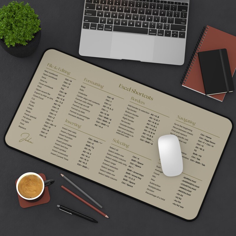 Excel Shortcut Mouse Pad - Etsy