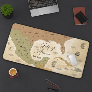 Cadeau du golfe d'Amérique, tapis de bureau, tapis de souris Pro-Trump, décoration de bureau patriotique, soutien du changement de nom du bureau politique du golfe du Mexique
