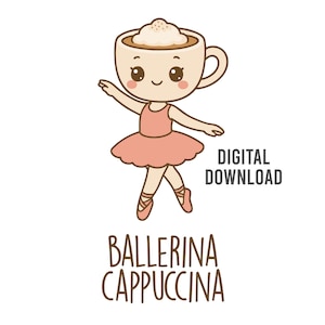 Ballerina Capuccina Vector Download Cute Tiktok Meme Art PNG