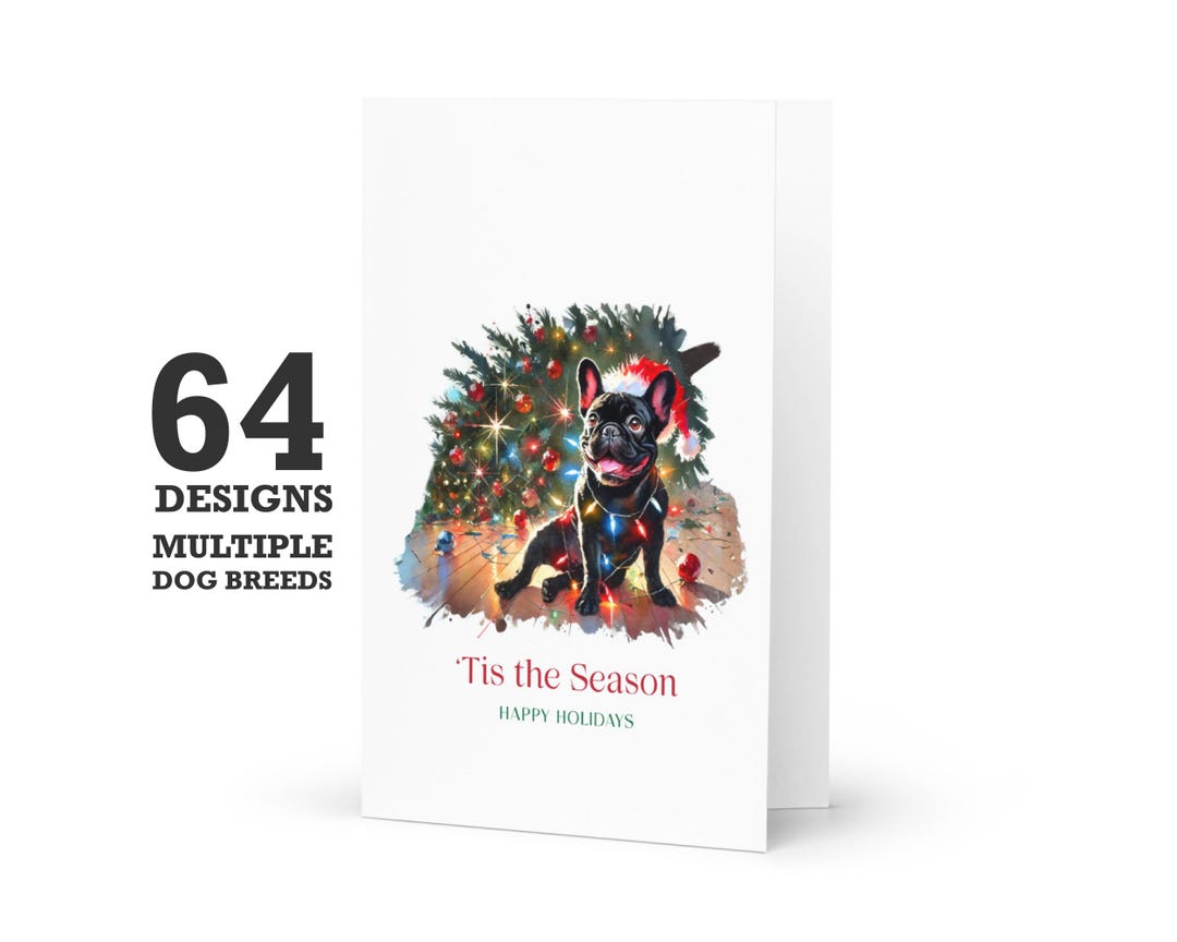 Funny Christmas Dog Breed Greeting Card, Pet Lover Holiday Postcard - Etsy