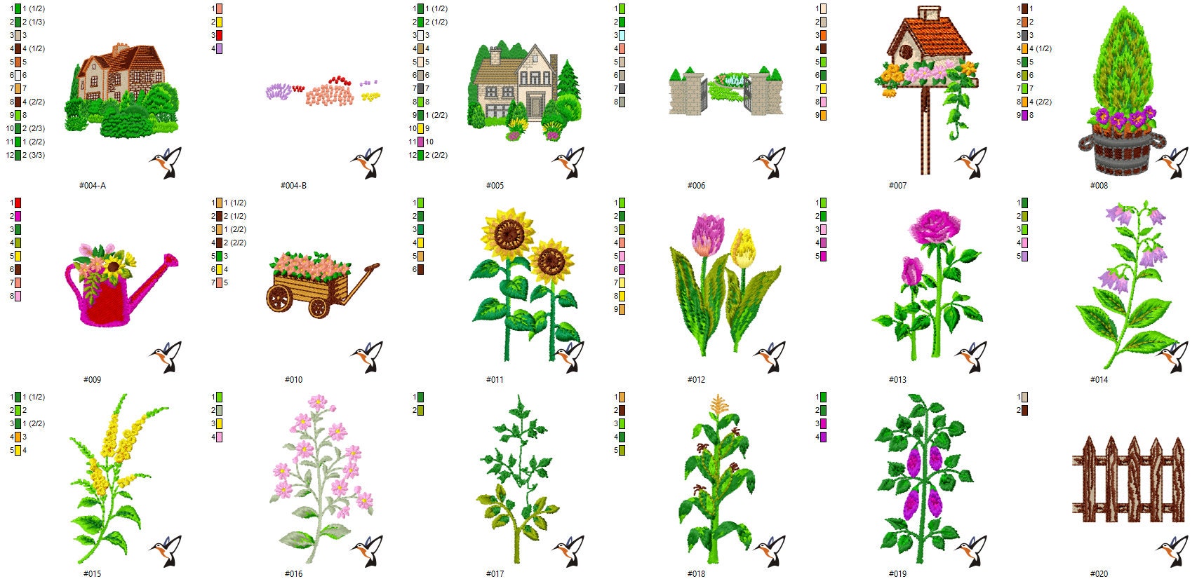 Garden Embroidery Pattern Collection 5000 Machine Embroidery Etsy UK