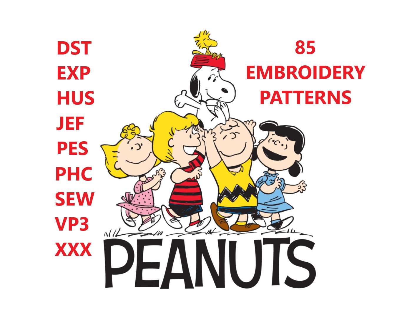 Snoopy Machine Embroidery Design Pattern Peanut Embroidery Etsy