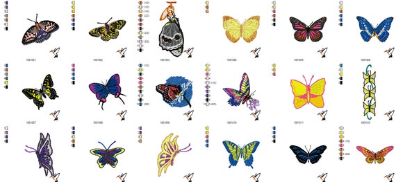 Butterfly Embroidery Pattern Designs Collection INSTANT | Etsy