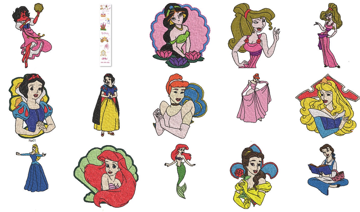 Disney princess embroidery designs  disney machine embroidery  etsy Disney princess embroidery designs  disney machine embroidery  etsy