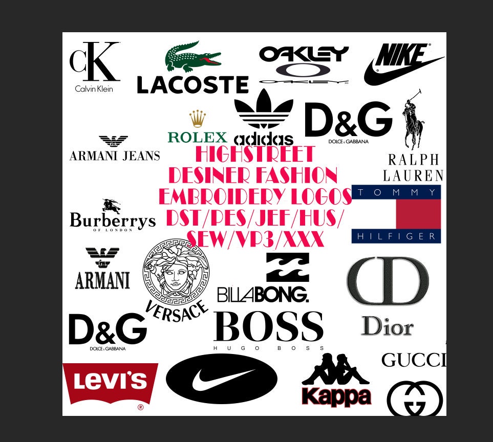 Designer Logo Machine Embroidery Designer Fashion Brand | Etsy