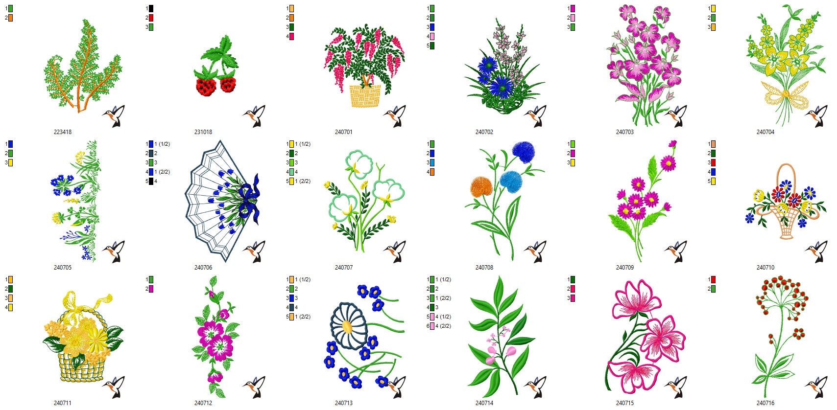 Garden Embroidery Pattern Collection 5000 Machine Embroidery Etsy UK