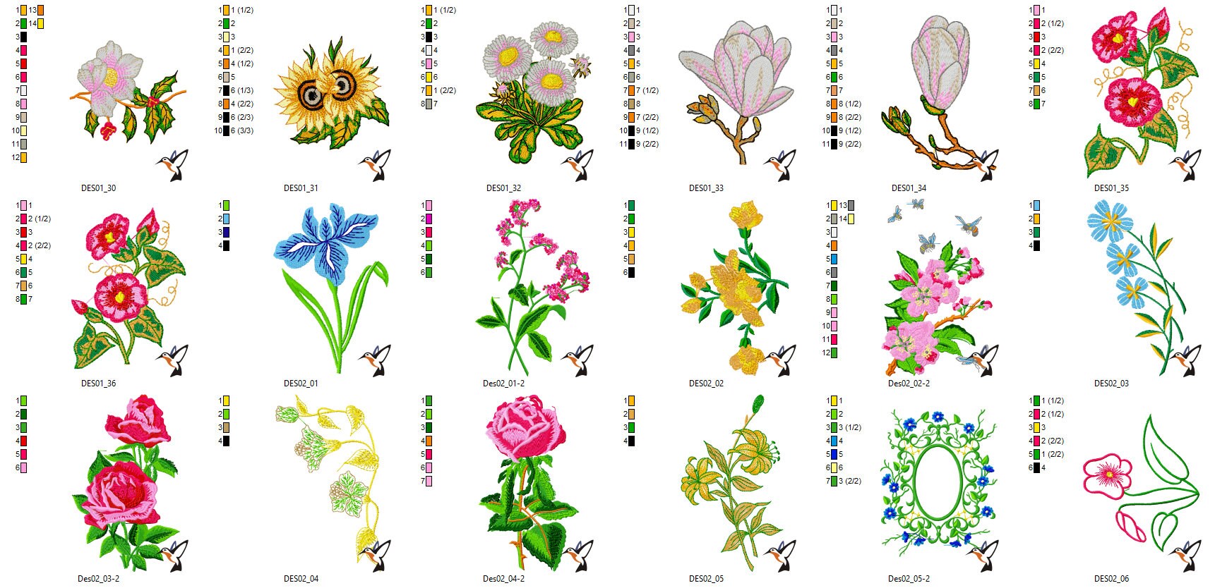 Garden Embroidery Pattern Collection 5000 Machine Embroidery Etsy UK