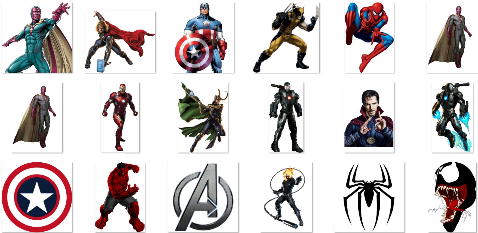 Marvels PNG / Marvels Clipart / Marvels Clip Art / Avengers Etsy