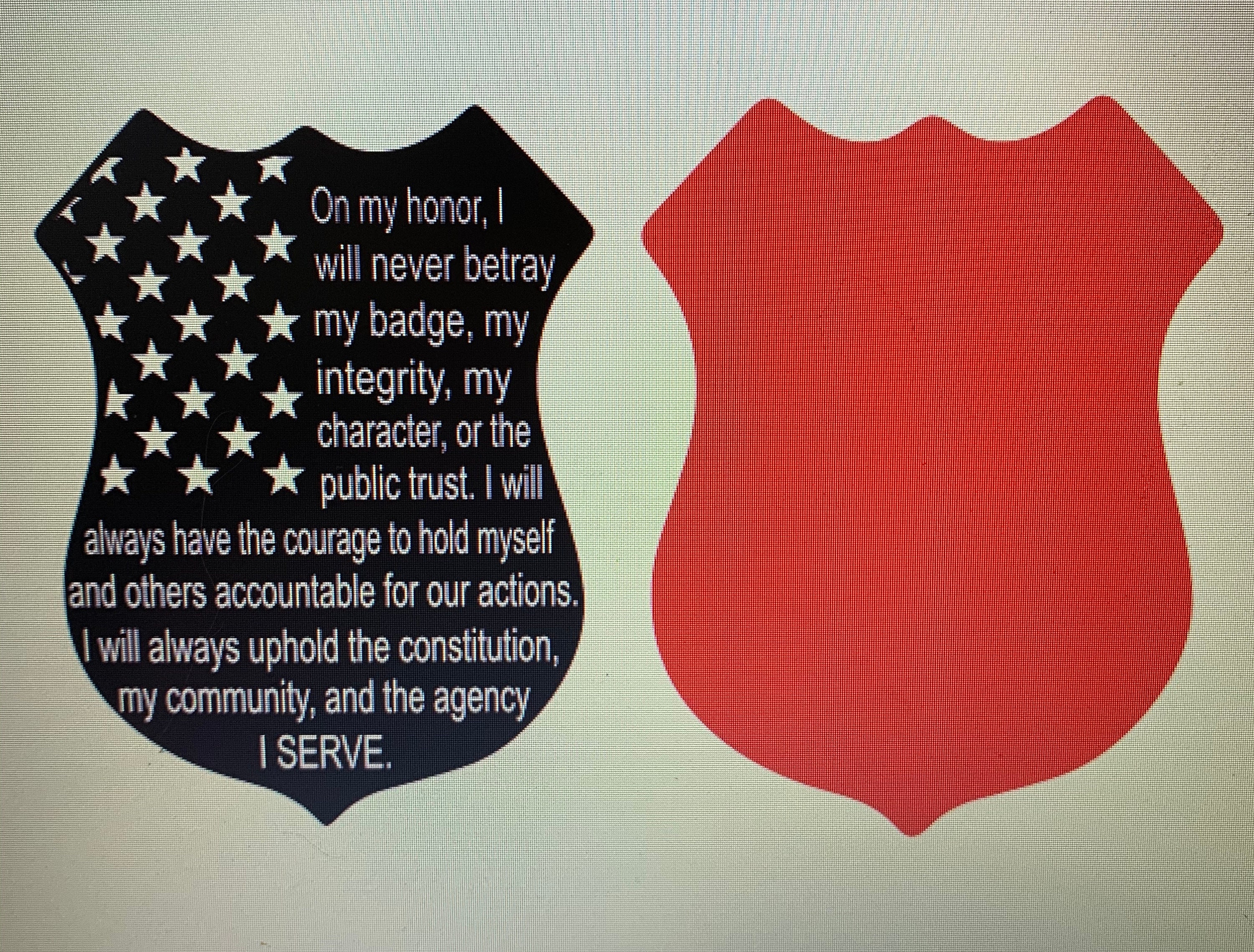 Law Enforcement Badge With Oath Etsy