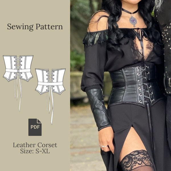 Leather Corset Sewing Pattern PDF S-XL