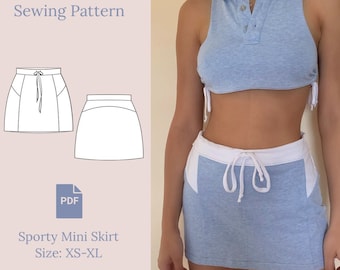 Sporty Skirt Sewing Pattern PDF XS-XL