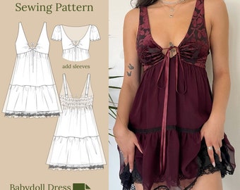 Babydoll Dress Sewing Pattern PDF XS-XL