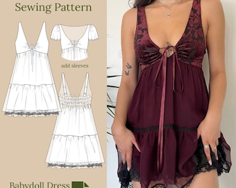 Babydoll Dress Sewing Pattern PDF XS-XL