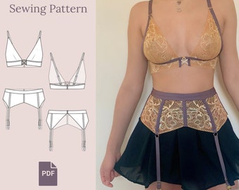Lace Bralette & Garter Set PDF Sewing Pattern