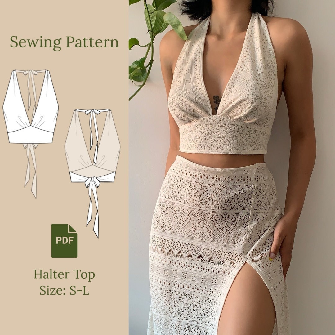 Halter Top Sewing Pattern PDF S L Etsy Halter Top Sewing Pattern PDF S L Etsy