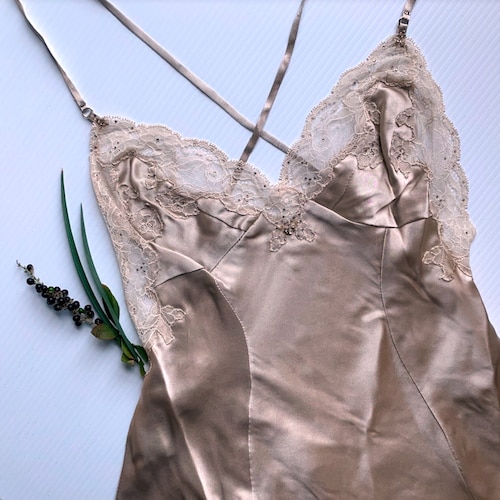 Champagne Silk Bias Nightgown Etsy