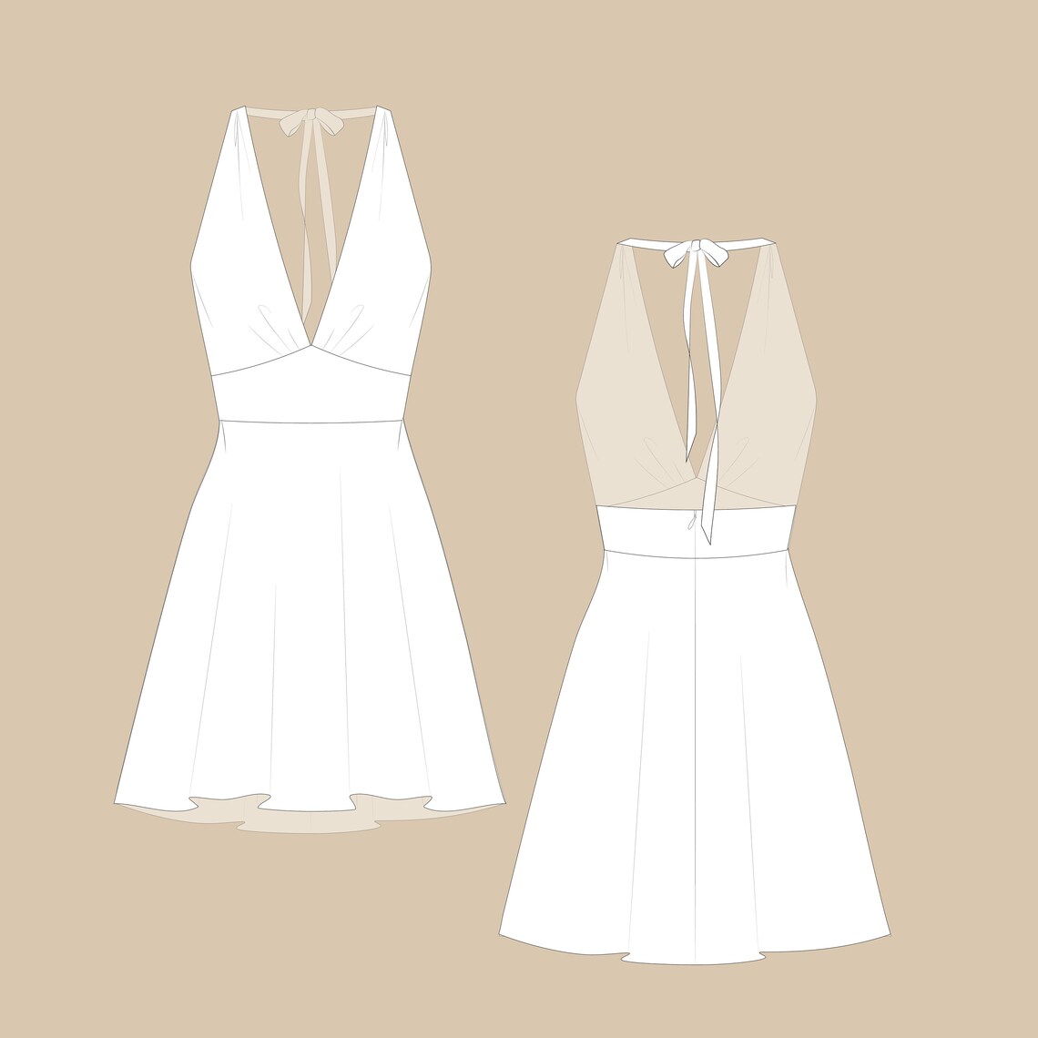 Halter Dress Sewing Pattern PDF SL Etsy Australia