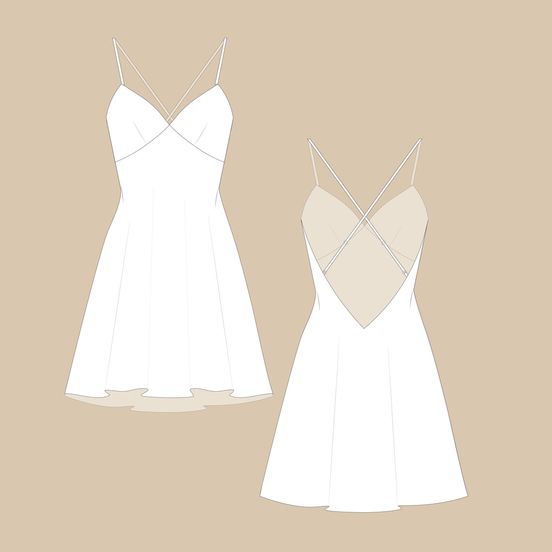 Silk Slip Dress Sewing Pattern PDF SXL Etsy