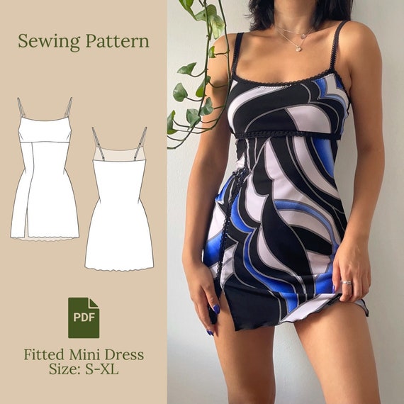 Fitted Mini Dress Sewing Pattern PDF S-XL -  Canada