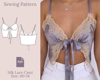 Silk Lace Cami Sewing Pattern PDF 00-14