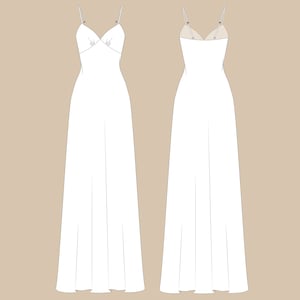 Silk Prom Dress Sewing Pattern PDF XS-XL image 3
