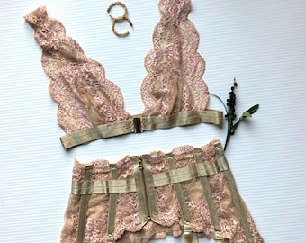 Golden Rose 4 Piece Lingerie Set