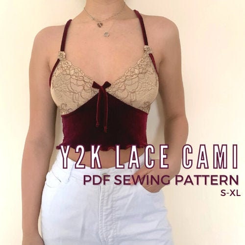 Y2k Lace Cami Sewing Pattern PDFS-XL