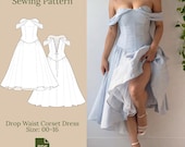 Drop Waist Corset Dress Sewing Pattern PDF 00-16