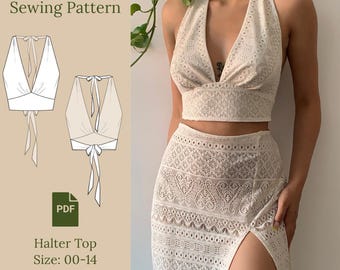 Halter Top Sewing Pattern PDF 00-14