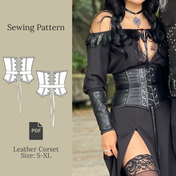 Leather Corset Sewing Pattern PDF S-XL 