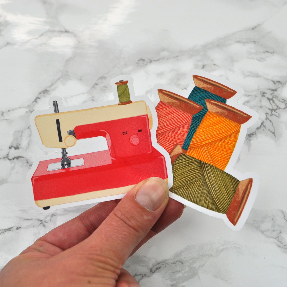 Sewing Themed Set 6 Pack Vinyl Stickers Cute Stationery Etsy