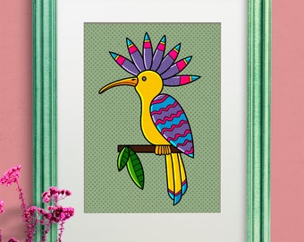 WoePoe Bird | Mini Print | A4 | Art Print | Poster | Wall hanging | Illustration | collectable
