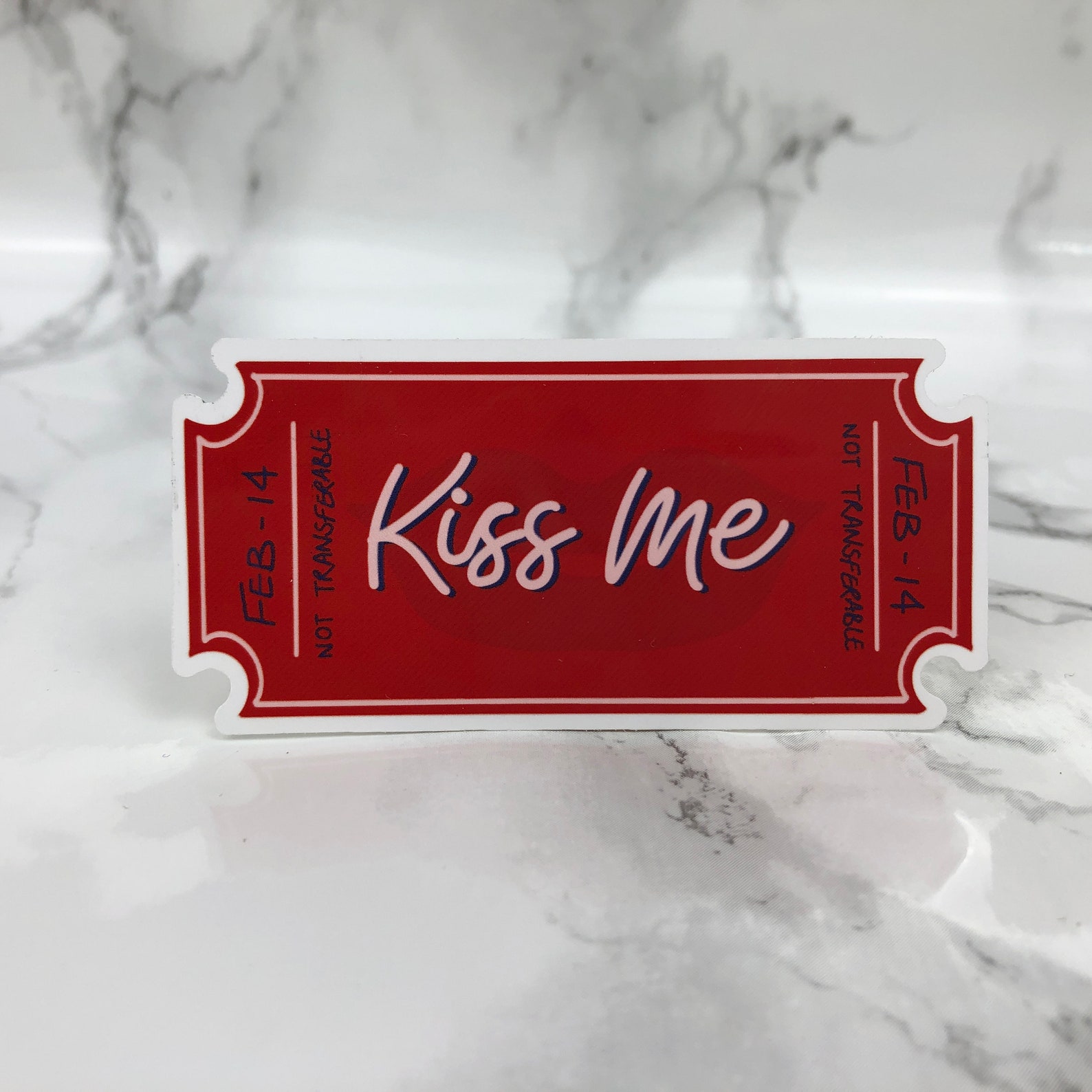 Kiss Me Coupon Valentines Vinyl Sticker Cute Stationery Etsy