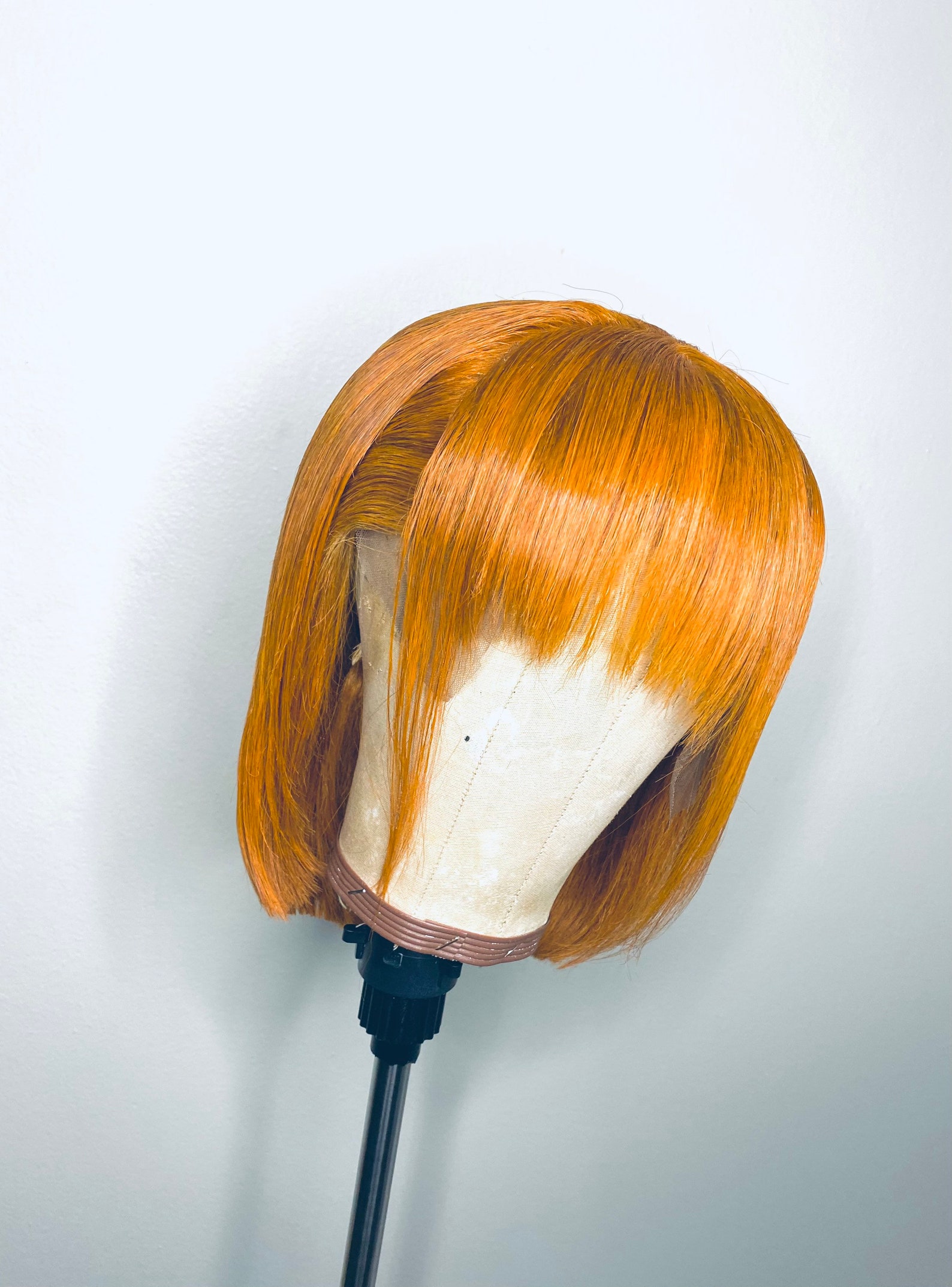 Ginger Bob Wig Ginger Wig Lace front Ginger wig with Bangs Etsy