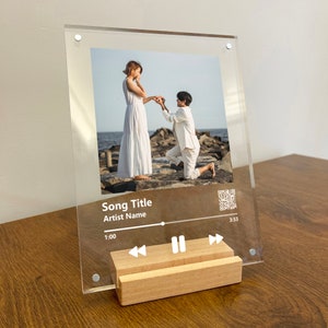 Personalized Song Plaque, Birthday Gifts for Him, Custom Photo Acrylic Music Plaque, Anniversary Gifts For Her, MP01