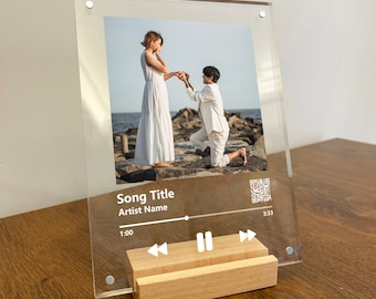 Personalized Song Plaque, Birthday Gifts for Him, Custom Photo Acrylic Music Plaque, Anniversary Gifts For Her, MP01